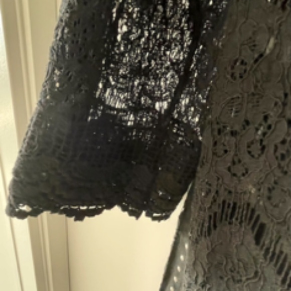 (NWOT) Vocal Apparel Black Embellished Lace Cover Up/Jacket - Picture 6 of 6